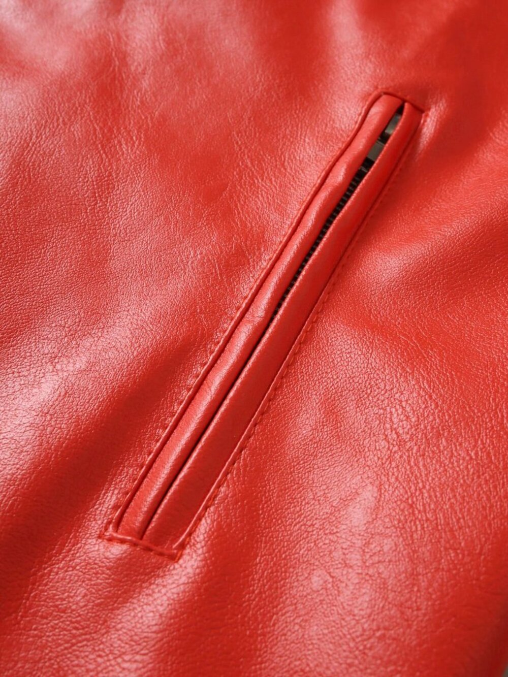 Red Biker Men's Lightweight Stand Collar Jacket - Picture 5 of 7